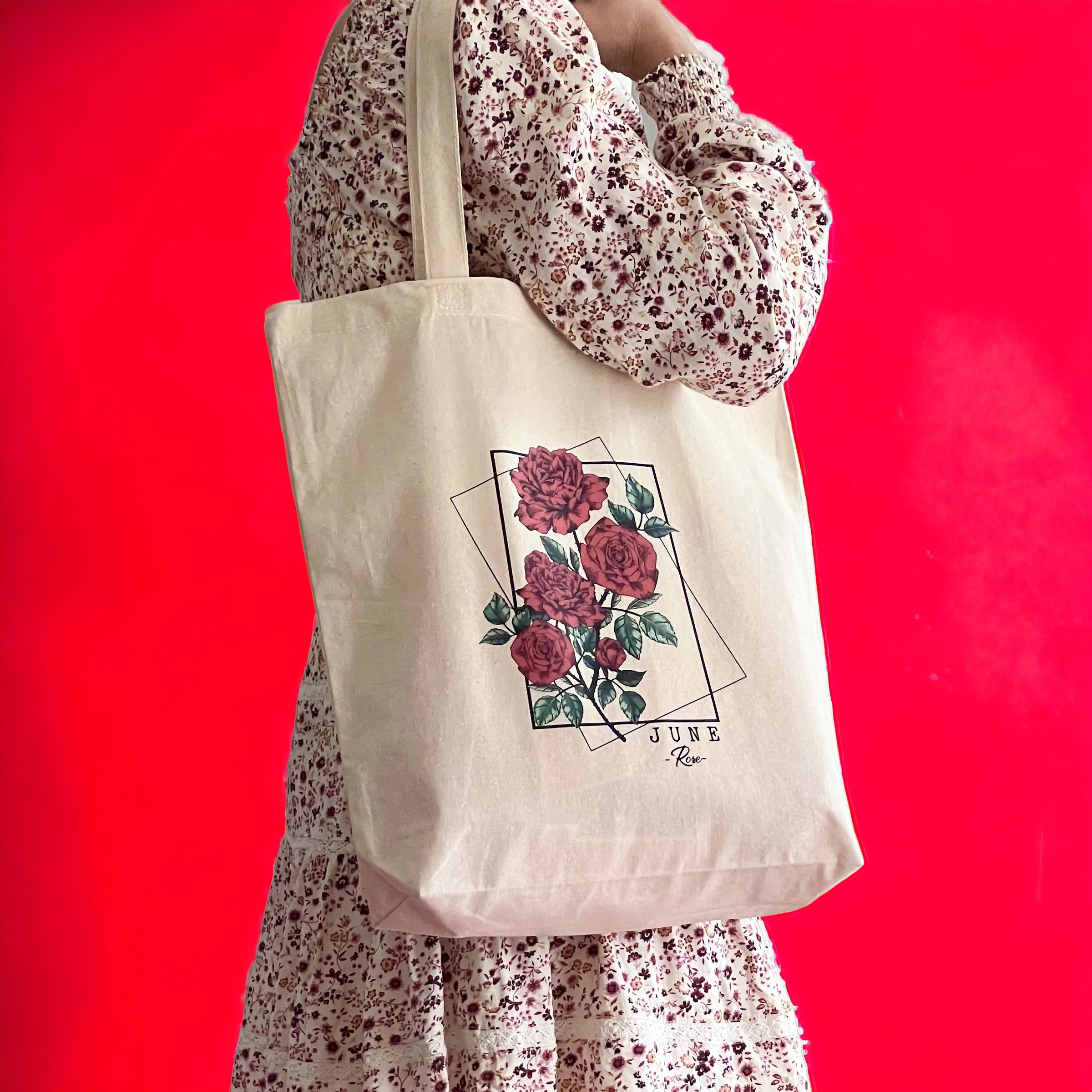 Birth Flower Tote Bag (JUNE)
