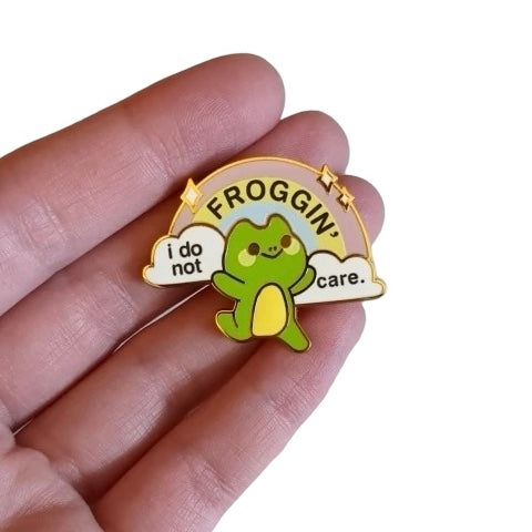 I Don't Froggin' Care Enamel Pin