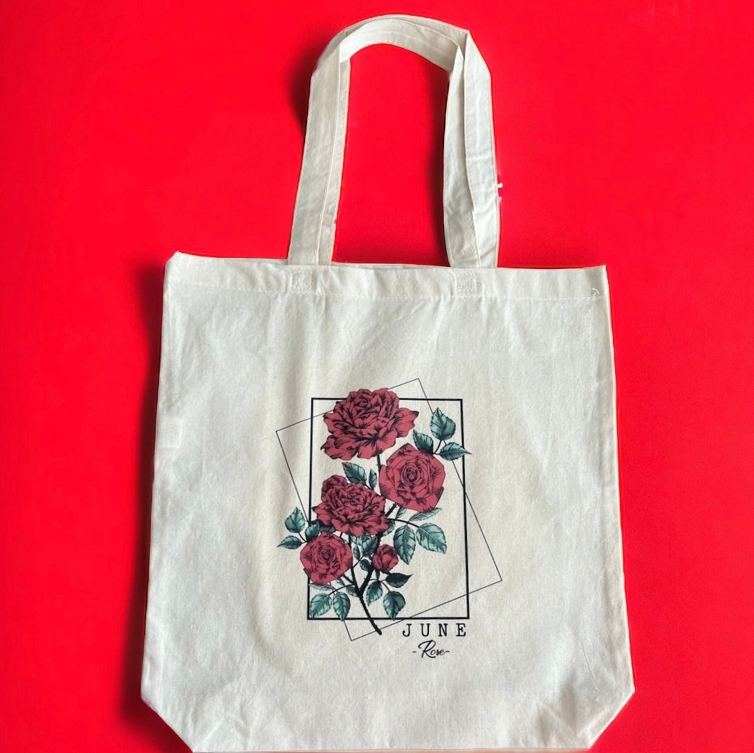 Birth Flower Tote Bag (JUNE)