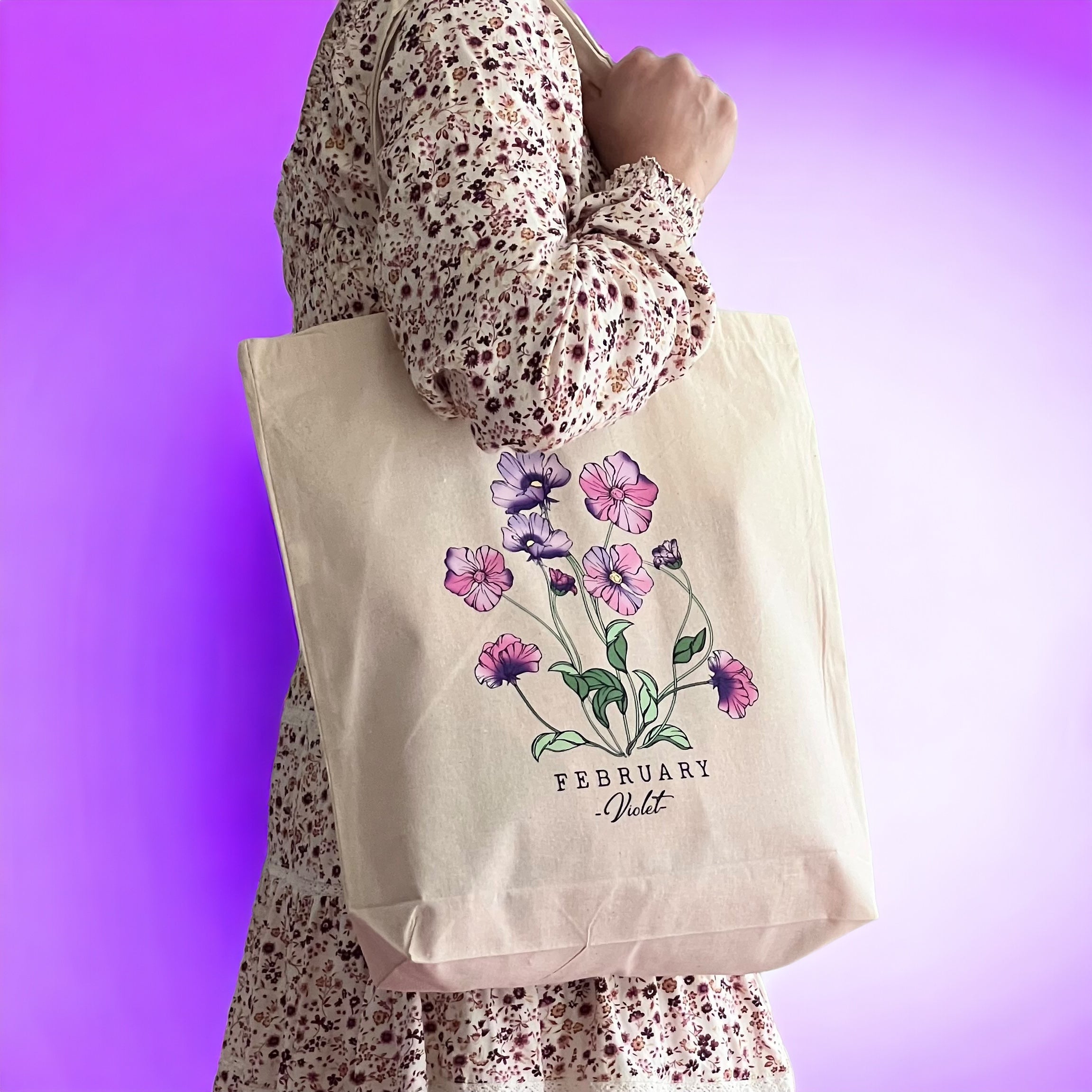 Birth Flower Tote Bag