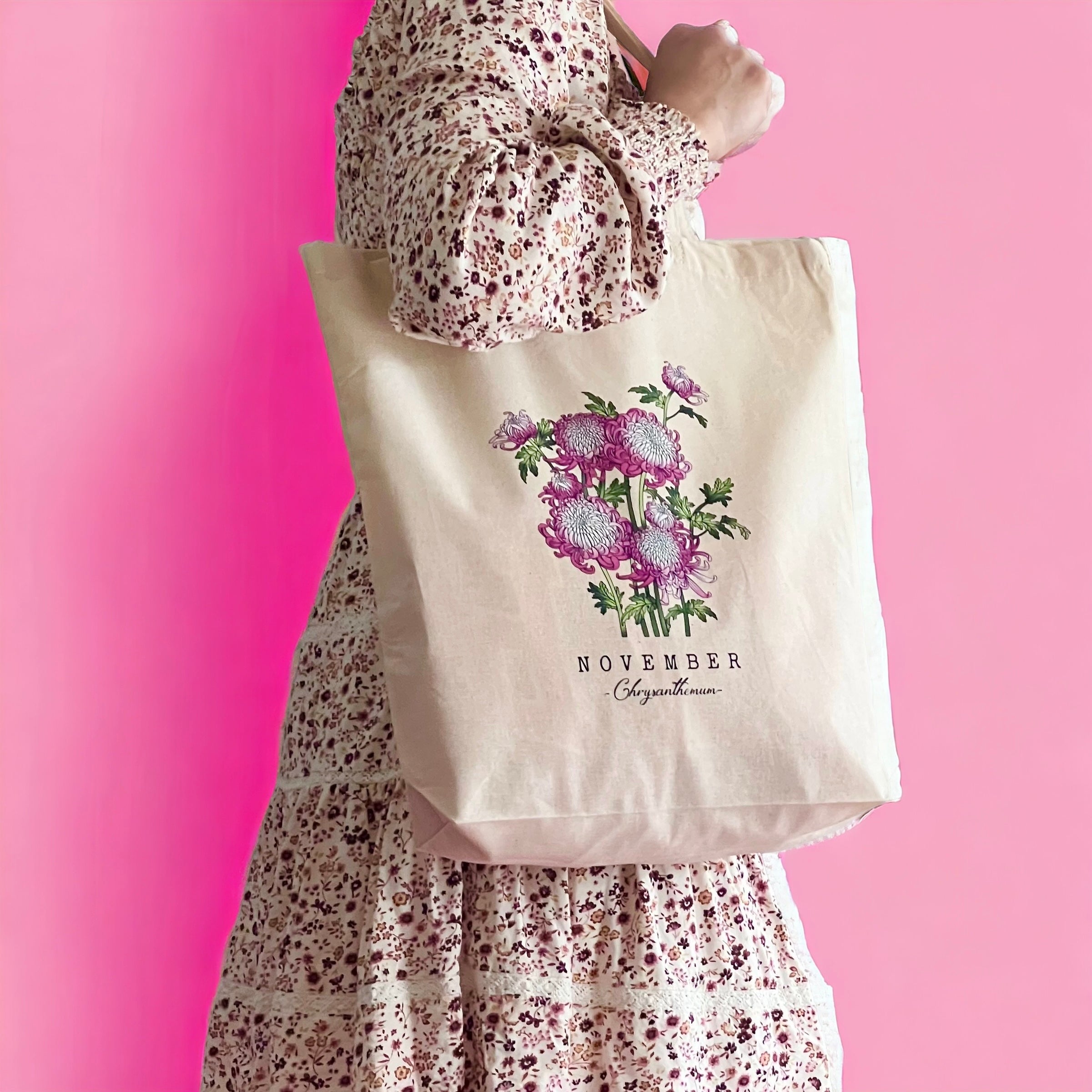 Birth Flower Tote Bag